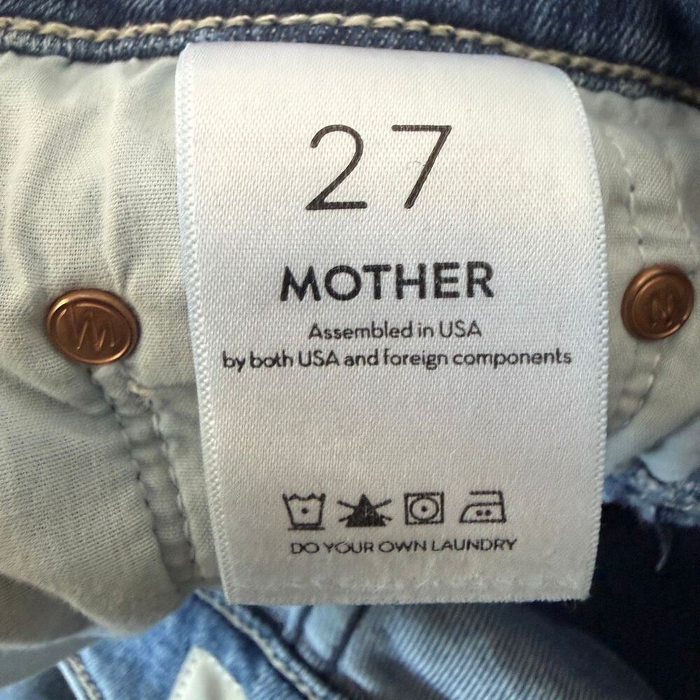 MOTHER The Pixie Insider Ankle Crop Jeans Medium Wash 27 - Picture 9 of 10